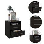 20" Wood Two Drawer Nightstand
