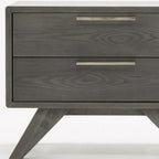 18" Solid Wood and Wood Two Drawer Nightstand