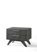 18" Solid Wood and Wood Two Drawer Nightstand