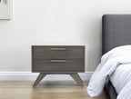 18" Solid Wood and Wood Two Drawer Nightstand