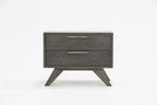 18" Solid Wood and Wood Two Drawer Nightstand
