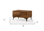 16" Solid Wood and Wood One Drawer Nightstand