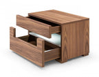 16" Wood Lighted Two Drawer Nightstand