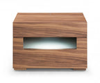 16" Wood Lighted Two Drawer Nightstand