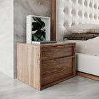 18" Wood Two Drawer Nightstand