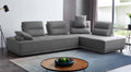 Gray Fabric L Shaped Two Piece Sofa and Chaise Sectional