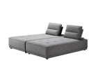 Gray Fabric L Shaped Two Piece Sofa and Chaise Sectional