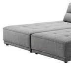 Gray Fabric L Shaped Two Piece Sofa and Chaise Sectional
