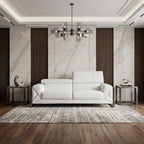 89" White Italian Leather Sofa With Chrome Legs