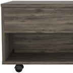 22" Dark Brown Manufactured Wood Rectangular Lift Top Coffee Table With Drawer
