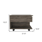 22" Dark Brown Manufactured Wood Rectangular Lift Top Coffee Table With Drawer