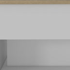22" White And Light Oak Manufactured Wood Rectangular Coffee Table With Drawer