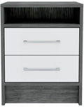 20" Wood Two Drawer Nightstand