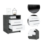 20" Wood Two Drawer Nightstand