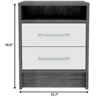 20" Wood Two Drawer Nightstand