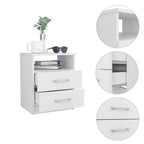 20" Wood Two Drawer Nightstand