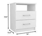 20" Wood Two Drawer Nightstand
