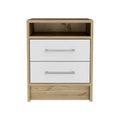 20" Wood Two Drawer Nightstand