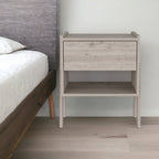 22" Light Gray Wood One Drawer Nightstand