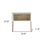 24" White and Oak Faux Wood Nightstand