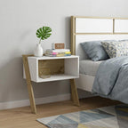 24" White and Oak Faux Wood Nightstand