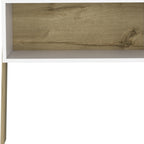 24" White and Oak Faux Wood Nightstand