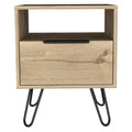 22" Oak Wood One Drawer Nightstand