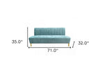 71" Light Gray Velvet Sofa With Gold Legs