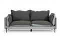 87" Dark Gray Polyester Blend Sofa With Silver Legs