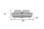 89" Light Gray Sofa With Black Legs