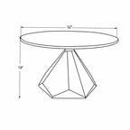 32" Brown And White Solid Wood and Marble Geo Coffee Table