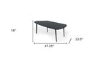 47" Black Faux Marble And Steel Free Form Coffee Table