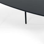47" Black Faux Marble And Steel Free Form Coffee Table