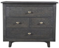 30" Gray Solid Wood Four Drawer Nightstand