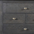 30" Gray Solid Wood Four Drawer Nightstand