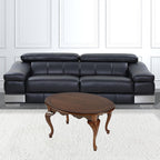 38" Brown Wood Oval Distressed Coffee Table