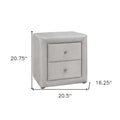 21" Light Gray Wood Two Drawer Nightstand