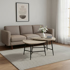 Set of Two 33" Taupe And Black Triangle Nested Coffee Tables