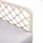 26" Gray Metal Outdoor Dining Chair with Gray Cushion