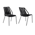 Set of Two 22" Black Metal Outdoor Dining Chair