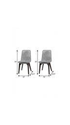 Set of Two 18" Silver Solid Wood Outdoor Dining Chair