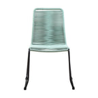 Set of Two 23" Green Metal Outdoor Dining Chair