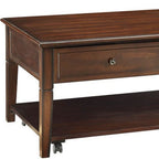 48" Brown Wood Lift Top Coffee Table With Shelf