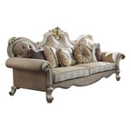 93" Pearl Velvet Sofa And Toss Pillows