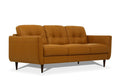 83" Orange Leather Sofa With Black Legs