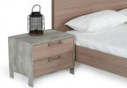 20" Brown And Gray Solid and Manufactured Wood Two Drawer Nightstand