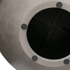 48" Brown And Gray Solid Wood And Concrete Round Coffee Table