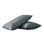 Set of Two Slate Gray Linen Standard Pillowcases