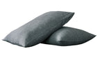 Set of Two Slate Gray Linen Standard Pillowcases