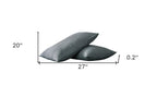 Set of Two Slate Gray Linen Standard Pillowcases